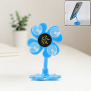 0637 -360 Rotatable Flower Shape Cellphone Holder Car  Mount Sucker Stand (Multicolored With Box)) thumbnail 5