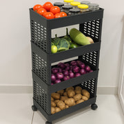4-layer Plastic Storage Rack With Wheels thumbnail 3