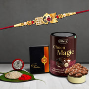 Lord Shiva (Damru) Rakhi For Brother Set Of 1  Chocolate With Rakhi (K1_412_em) thumbnail 1