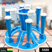 5589 Miracle Plastic Glass Stand  Tumbler Holder  Glass Holder For Kitchen  Dining Table 6 Glasses Stand With 3 Pepper Salt (Moq - 2 Pcs) thumbnail 7