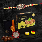 Rakshabandhan Diamond Rakhi For Brother Set Of 1 With Chocolate Almonds 32gm (K1_421_ca32) thumbnail 1
