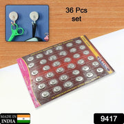 9417 Multipurpose Small Stainless Steel Wall Hanging Hook 36 Pc Self Adhesive Stainless Steel Heavy Duty Wall Hooks For Hanging Clothes Calender Bathroom Tiles Kitchen Key Hange (36 Pc Set) thumbnail 6