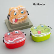 Double Layer Froggy Shape Lunch Box With Spoon (1 Pc  Mix Color) thumbnail 2