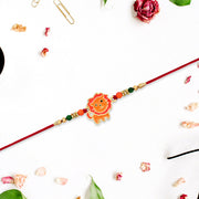 Cute Lion Kids Rakhi With Beaded Thread thumbnail 1