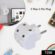 5-way 2 Pin Multi-plug Socket  Converter (1 Pc) thumbnail 5