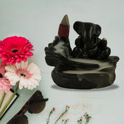 Smoke Fountain Ganesha Idol Decoration Items With 8 Pc Backflow Incense Cones Sticks (1 Pc) thumbnail 1