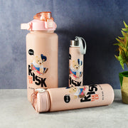 Cartoon Printed Water Bottle - (3 Pc  Set) thumbnail 5