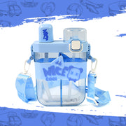 2in1 Dual Compartment Water Bottle With Straw And Adjustable Shoulder Straps (1 Pc  Multi Color) thumbnail 1