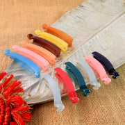 Multicolor Plastic Banana Hair Clips Set (12 Pc) thumbnail 4