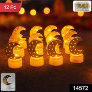 Decorative Moon Shaped Flameless Led Candles (12 Pc) thumbnail 7
