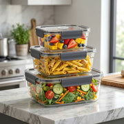 Plastic Airtight Food Storage Container Set(3 Pc 750 Ml 1500 Ml 2800 Ml) thumbnail 2