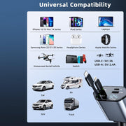4-in-1 Super Fast Car Charger With Dual Built-in Cables Dual Usb Ports thumbnail 2