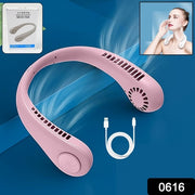0616 Portable Neck Fan Holiday Hands Free Bladeless Neck Fan 360 Cooling Hanging Fan Usb Rechargeable Personal Neck Fan Wearable Neck Fan Suitable For Traveling thumbnail 5