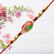 Ram Name Rakhi With Leaf Motif  Enamel Design thumbnail 2