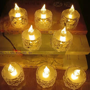 24 Pcs Flameless And Smokeless Decorative Acrylic Candles Transparent Led Tea Light Candle For Gifting House Diwali Christmas Festival Events Decor Candles thumbnail 3