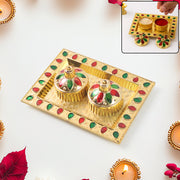 5996 Rakasha Bandhan Special Puja Thali Kumkum Thali Holder Pooja Return Gift Indian Housewarming Gifts Brotherbhaibhabhisisterfamily Rakhi For Rakshabandhan thumbnail 1
