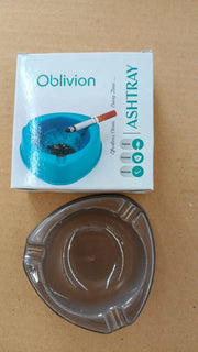 Oblivion Transparent White Ashtray With Cigarette Holder Grooves  Modern Smoke Disposal Tray (1 Pc) thumbnail 5