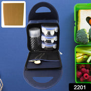 2201 Compact Stainless Steel Airtight Lunch Box Set - 4 Pcs (3 Leakproof Containers And 1 Bottle) thumbnail 6