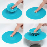 Flexible Silicone Sink Drain Cover  Hair Catcher Strainer (1 Pc) thumbnail 2