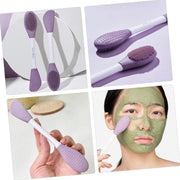 12532 Double-headed Silicone Mask Brush Face Cleansing And Applying Mud Mask Beauty Salon Special Brush Smear Tool Facial Scrub Silicone Wash Scrubber Face Tools (1 Pc) thumbnail 4