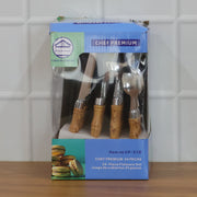 Stainless Steel Cutlery Set With Wooden Finish Handle (24 Pc Set) thumbnail 6