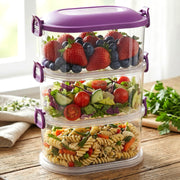 3 Layer Stackable Airtight Food Storage Container Set (1 Set) thumbnail 5