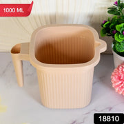 Plastic Square Bath Water Mug (1 Pc  1000 Ml  Mix Color) thumbnail 7