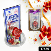17530 Lovely Rose Gift Showpiece Love Showpiece Valentines Day Gift Cute Anniversary Wedding Birthday Boyfriend Husband Romantic Unique Gift Set Home Decoration Gift Set (1 Pc) thumbnail 7