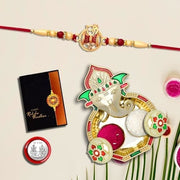 Rakhi For Brother Set Of 1 With Dish Silver Coin  Greeting Card Rakhi For Brother And Bhabhi Rakhi With Gift For Brother Rakhi For Kids Rakhi Set Rakhi Combo (K1_259_aa3) thumbnail 1