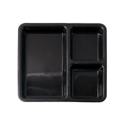 Plastic Multi-compartment Meal Serving Tray  3-section Rectangular Dining Plate (1 Pc  Black) thumbnail 1