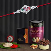 Rakhi (K1_a42_as)  Assorted Chocolate Dryfruits 96gm Rakhi For Brother With Gift  Rakhi With Chocolate Rakhi Combo For Brother  Set Of 1 Rakhi  Chocolate thumbnail 1