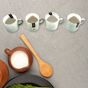8240 Sunday Funday Ceramic Tea  Cups  Mug With Plastic Snacks Platter And 2 Compartment Chutney Bowl Milk Cup Coffee Cup Breakfast Cup Drinking Mug Or Outdoor For Household Gift For Birthday Wedding Party (6 Pcs Set) thumbnail 4