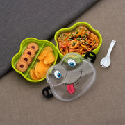 Double Layer Froggy Shape Lunch Box With Spoon (1 Pc  Mix Color) thumbnail 1