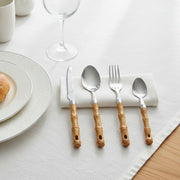 Stainless Steel Cutlery Set With Wooden Finish Handle (24 Pc Set) thumbnail 4