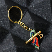 Krishna Flute With Peacock Feather Design Keychain (1 Pc) thumbnail 3