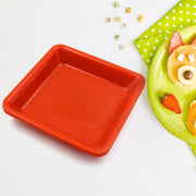 5563 Square Plastic Halwa Dinner Plate Snacks  Breakfast Restaurant Serving Trays Home School Coffee Hotel Kitchen Office (3 Pcs Set) thumbnail 4