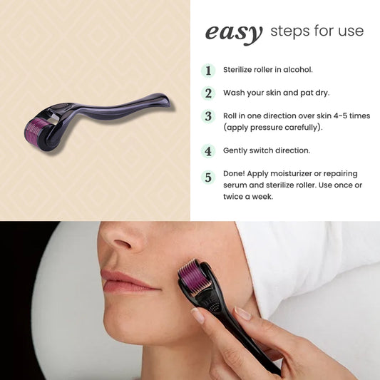 6601 Derma Roller Anti Ageing And Facial Scrubs  Polishes Scar Removal Hair Regrowth (0.75mm)