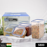 5800 Classics Rectangular Plastic Airtight Food Storage Containers With Leak Proof Locking Lid Storage Container Set Of 3 Pc( Approx Capacity 500ml1000ml1500ml Transparent) thumbnail 6