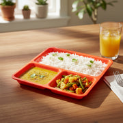 Plastic 3-compartment Rectangular Meal Serving Tray  Plates (1 Pc) thumbnail 3