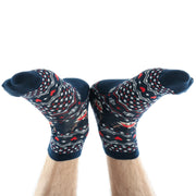 7372 Mix Design Socks For Men. Premium Ankle Length Sports Socks With Thick Cotton Cushion thumbnail 2