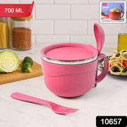 Apex Premium 700 Ml Multipurpose Noodle Bowl With Handle Lid And Fork thumbnail 6
