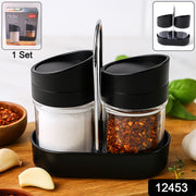 Apex Helix Salt N Pepper 2-piece Plastic Jar Set With Stand thumbnail 6