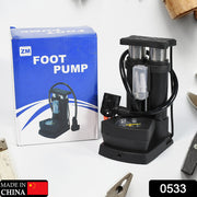 0533 Portable Mini Bike Pumpcycle Pump Foot Activated With Gauge Floor Bicycle Pump  Cycle Pump thumbnail 6