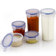 5830 Plastic Liquid Round Airtight Food Storage Container With Leak Proof Locking Lid Bpa Free Container For Kitchen 5 Pcs Set (Transparent  ( Approx Capacity 110 Ml160 Ml210 Ml400 Ml500 Ml) thumbnail 3