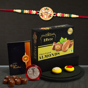 Rakhi (K1_508_ca32)  Chocolate Almonds 32gm Rakhi For Brother With Gift  Fancy Rakhis For Men Stylish Rakhi Combo For Brother  Set Of 1 Rakhi  Chocolate thumbnail 1