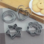 0813 Cookie Cutter Stainless Steel Cookie Cutter With Shape Heart Round Star And Flower (12 Pieces) thumbnail 1