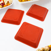5563 Square Plastic Halwa Dinner Plate Snacks  Breakfast Restaurant Serving Trays Home School Coffee Hotel Kitchen Office (3 Pcs Set) thumbnail 2