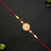 Floral Rakhi With Mirror Centerpiece thumbnail 3