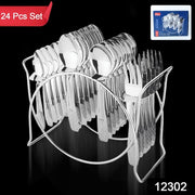 Stainless Steel Cutlery Set With Elegant Storage Stand (24 Pc) thumbnail 6