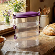 3 Layer Stackable Airtight Food Storage Container Set (1 Set) thumbnail 2
